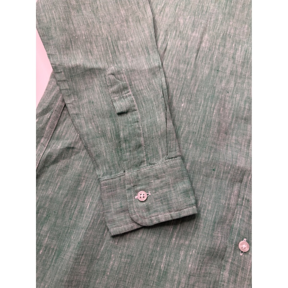 Frank & Eileen Mary Shirt Dress XXS Green 100% Linen Button Front Coastal NWOT - Picture 9 of 12